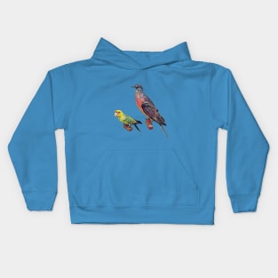 Extinct Birds (passenger pigeon and Carolina parakeet) Kids Hoodie